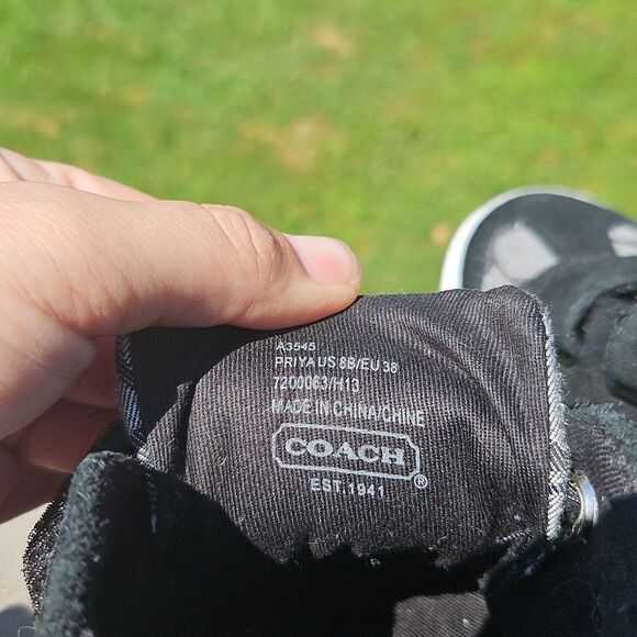 Coach Priya Hook-and-Loop Sneakers Monogram Black Gray Size 8 - Picture 5 of 6